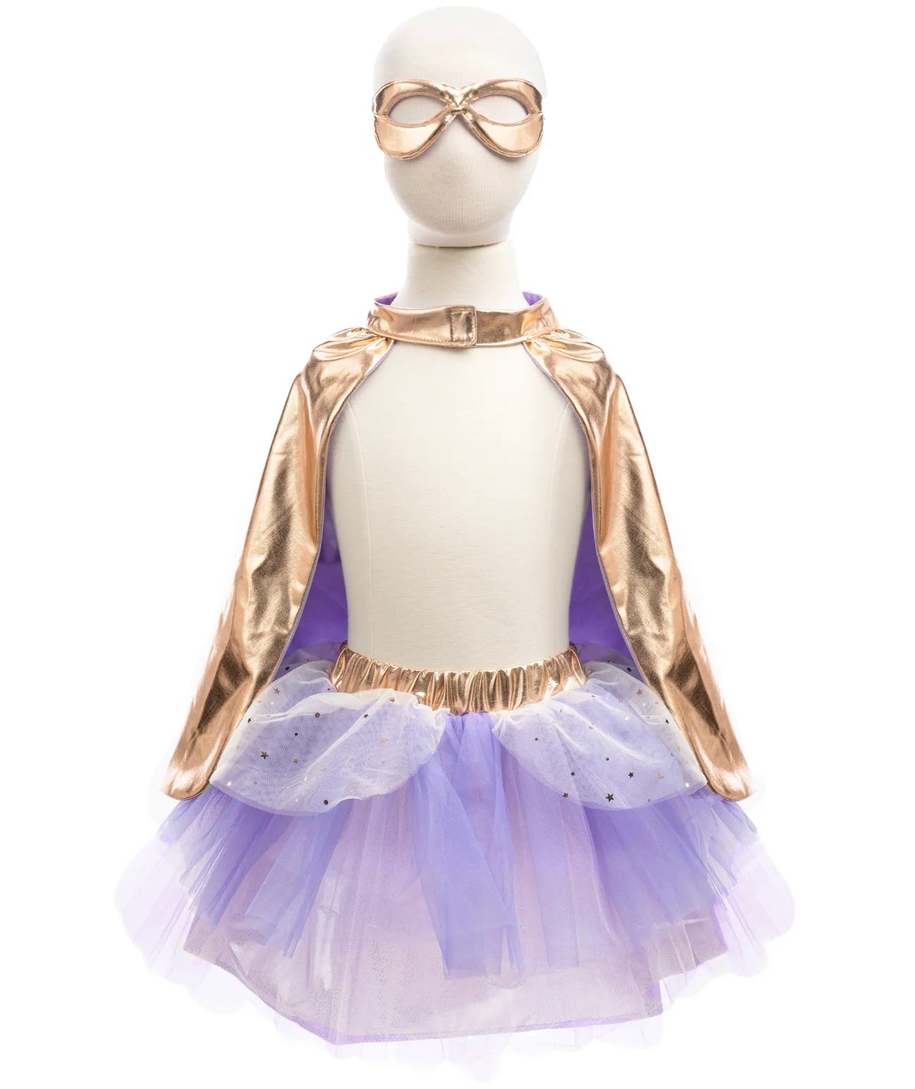 Super-duper Tutu, Cape & Mask, Metallic Rose Gold & Lilac