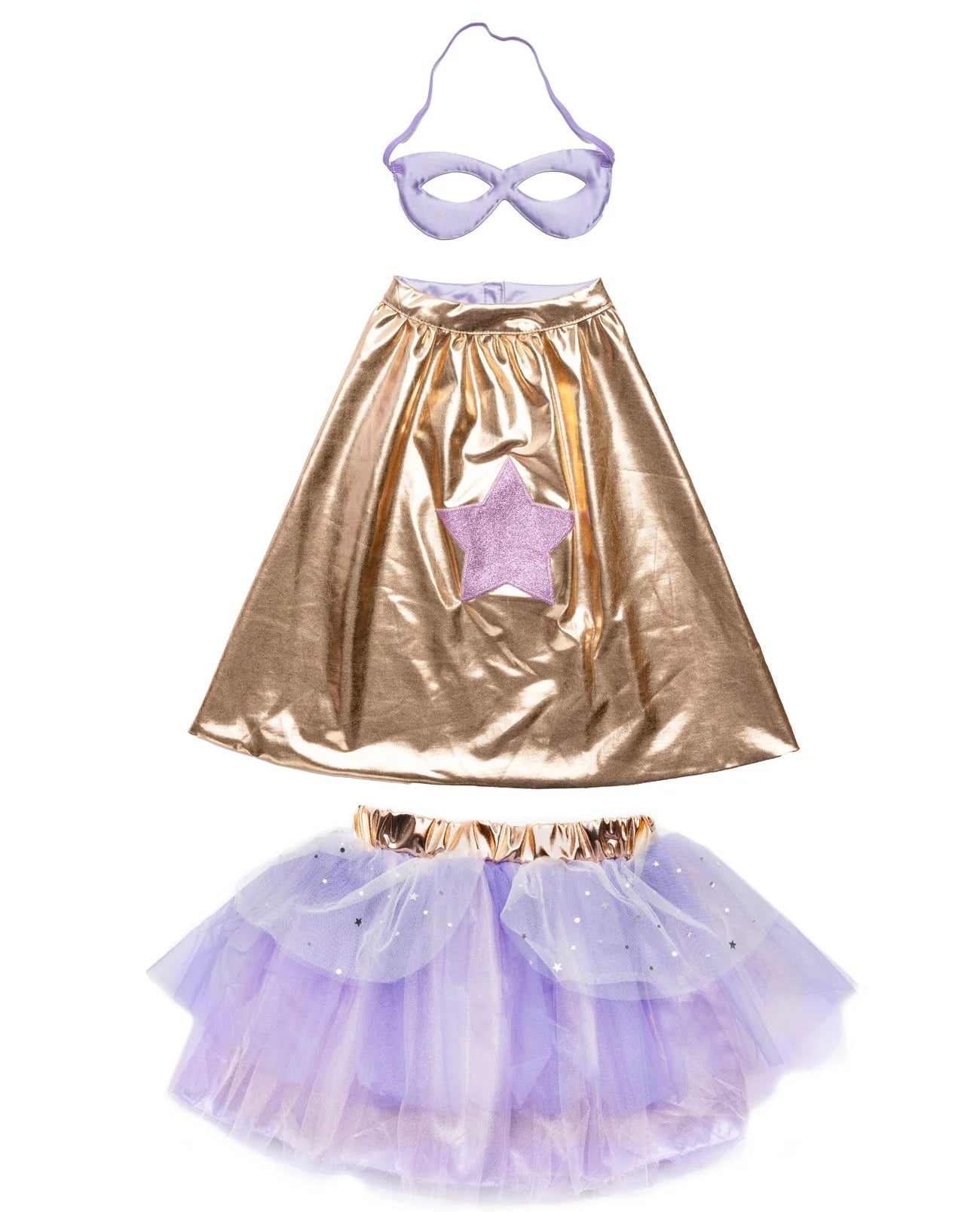 Super-duper Tutu, Cape & Mask, Metallic Rose Gold & Lilac