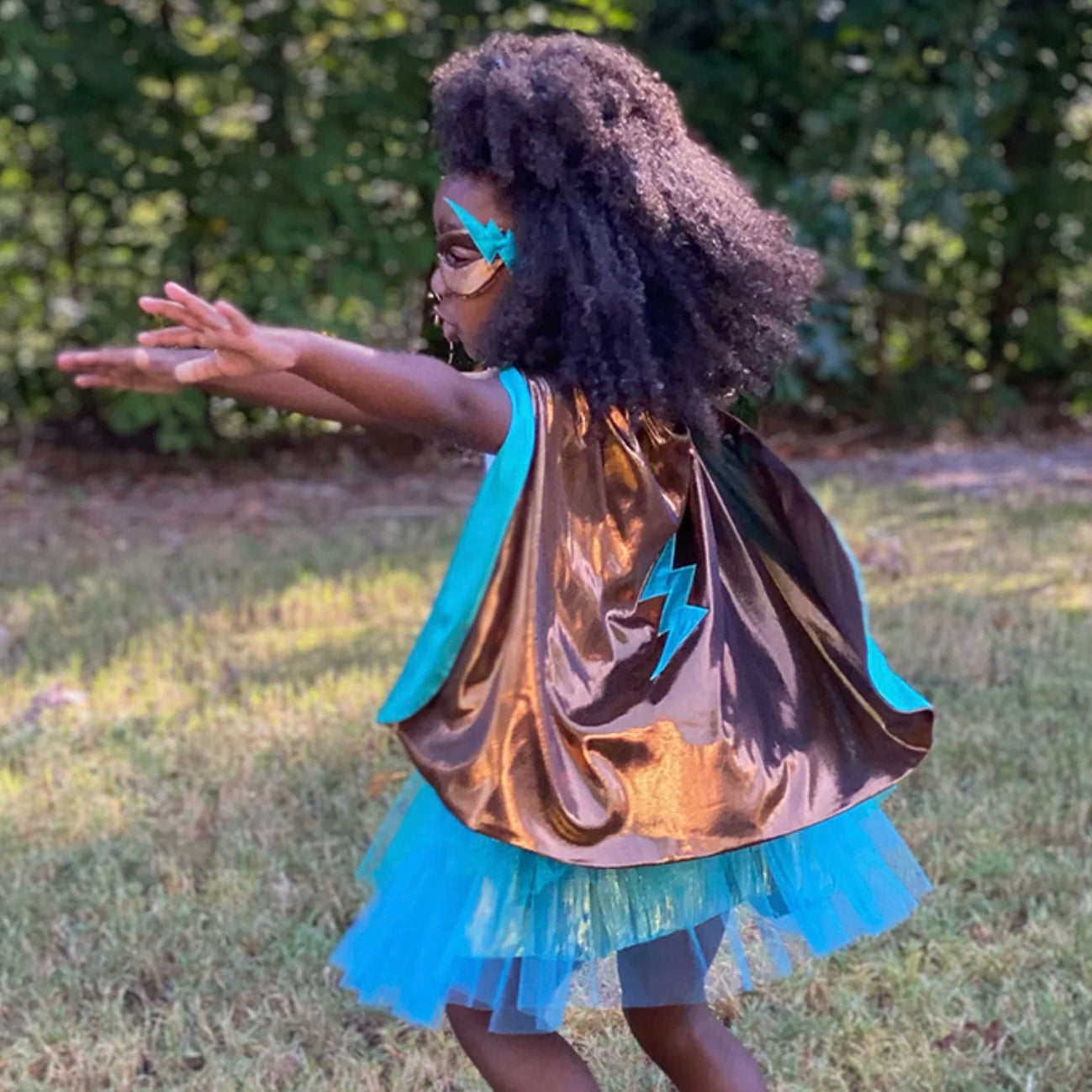 Super-duper Tutu/Cape/Mask, Copper & Teal