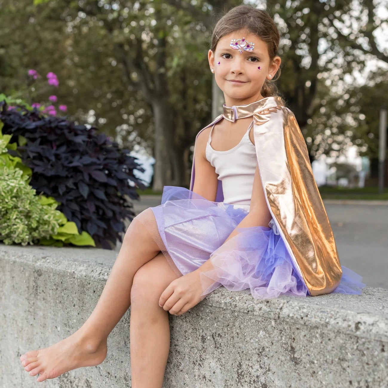 Super-duper Tutu, Cape & Mask, Metallic Rose Gold & Lilac