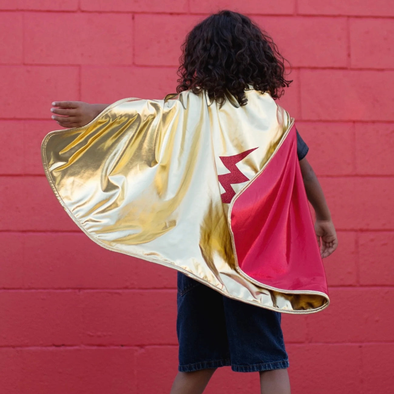 Gold and Red Reversible Wonder Cape