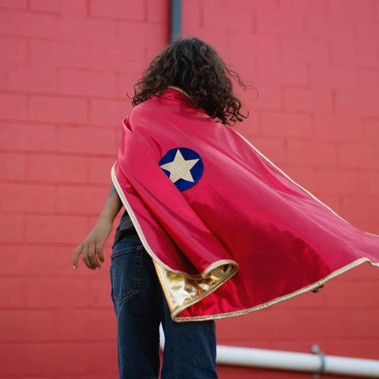 Gold and Red Reversible Wonder Cape