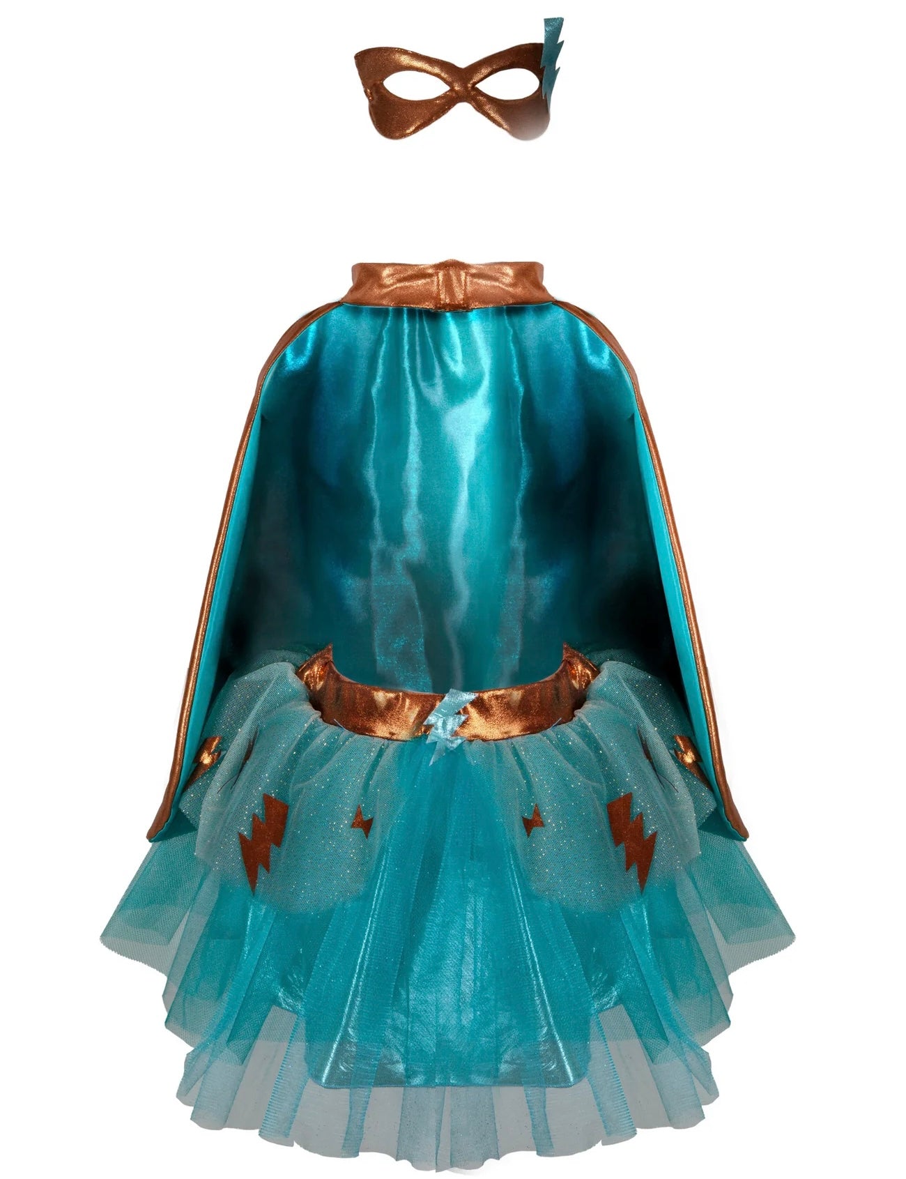 Super-duper Tutu/Cape/Mask, Copper & Teal