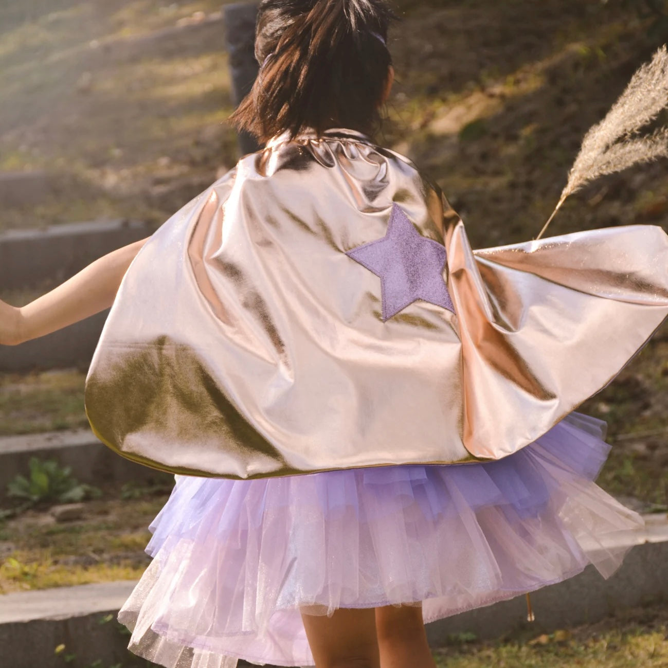 Super-duper Tutu, Cape & Mask, Metallic Rose Gold & Lilac