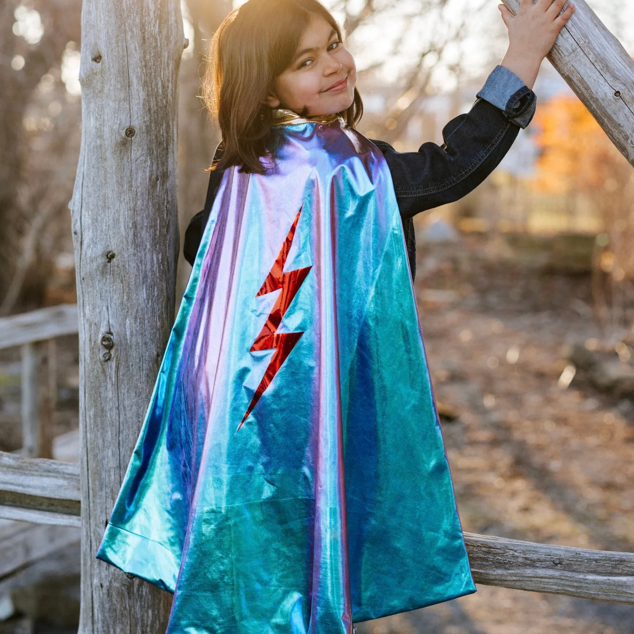 Blue Lightning Holographic Cape